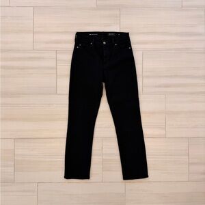 AG Adriano Goldschmied High Rise Slim Straight Black Jeans
